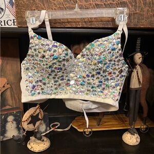 Embellished White Women's bustier